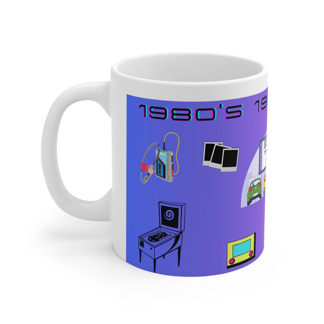 1980's, Retro 80's, Retro Coffee Mug, 80's Wrap Designs, 80's, 1980's ...