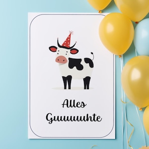 Lustige Kuh-Geburtstagskarte – Alles Guuuuuuhte | Humorvolle Grußkarte für alle, die Kühe lieben