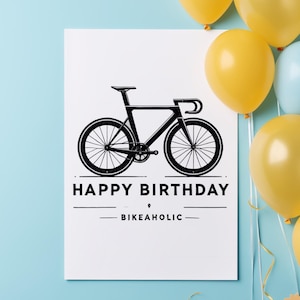 Happy Birthday Bikeaholic – Fahrradfan Geburtstagskarte Karte - Geschenk für Fahrradfahrer