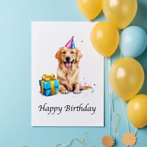 Golden Retriever Geschenk Geburtstagskarte - Handgefertigt und Einzigartig - Happy Birthday für Hunde-Liebhaber - Hundekarte