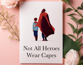 Supermama Muttertagskarte - Not All Heroes Wear Capes - Liebevolle Karte für die beste Mama der Welt