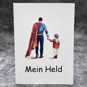 Digitale Grußkarte "Mein Held" | Vatertag Karte | Sofort-Download | Ausdruckbare Karte | Persönliches Geschenk