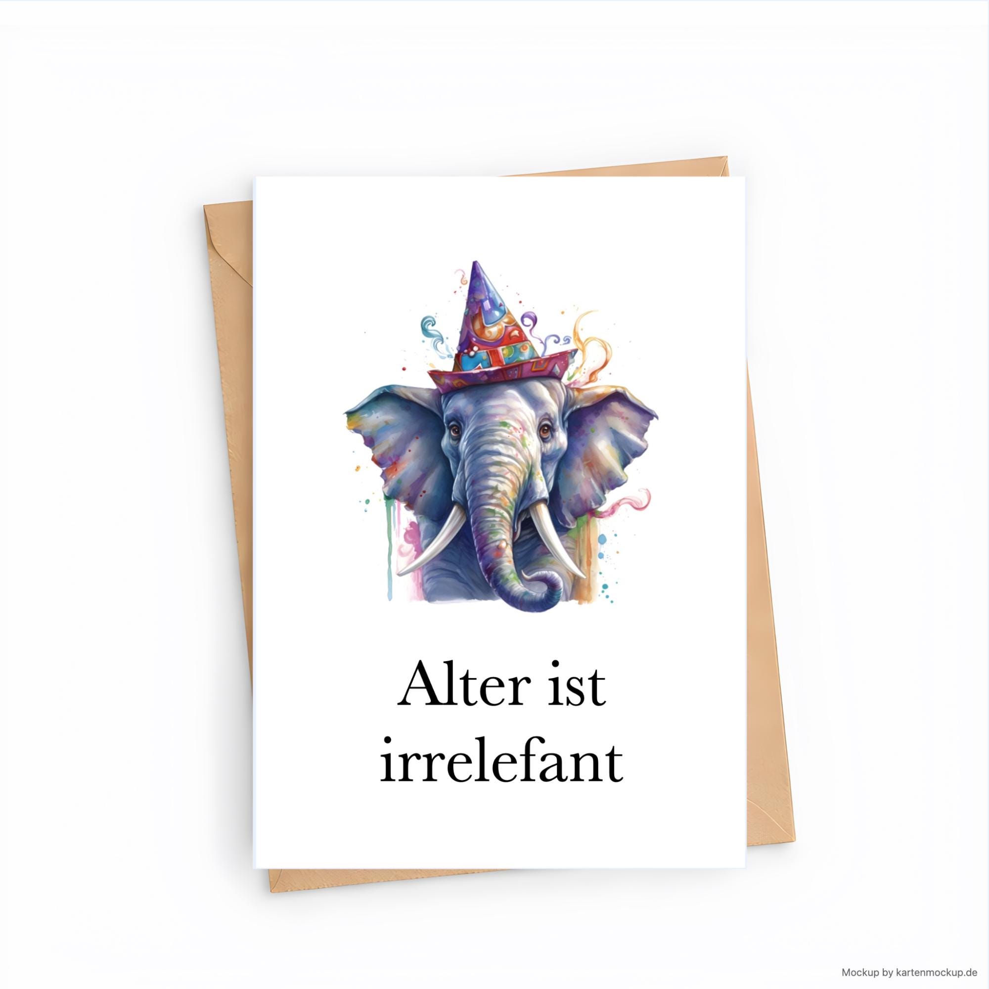 Age Is Irrelephant Elephant Birthday Card | Biely & Shoaf - View #3