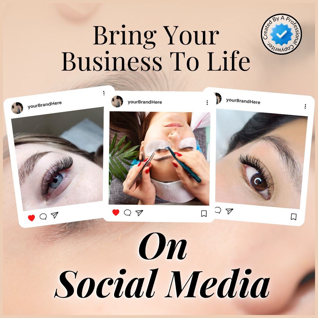 Lash Extension Captions Template for Artists / Techs / Etsy