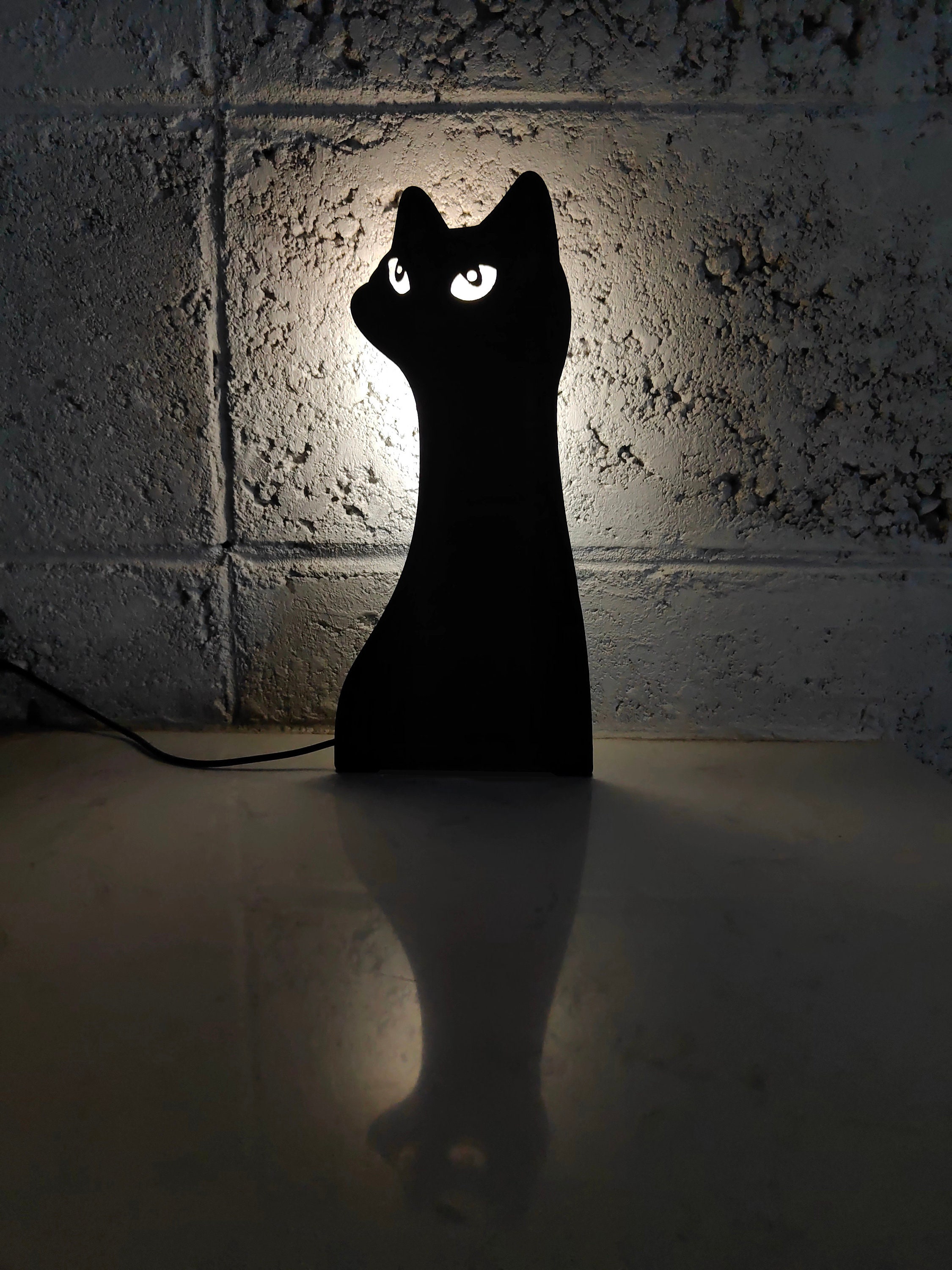 Cool Cat Ornaments. Cat Night Light. Unique Standing Black Cat Etsy