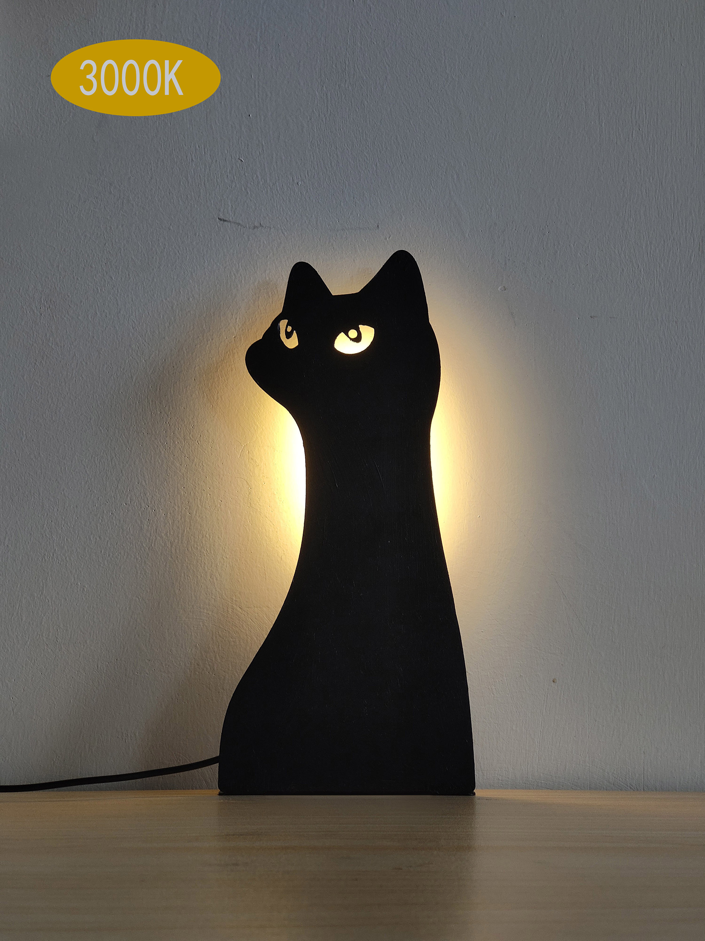 Cool Cat Ornaments. Cat Night Light. Unique Standing Black Cat Etsy