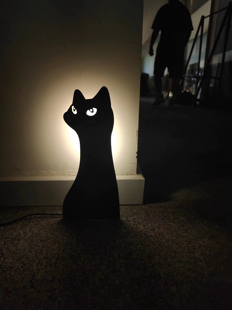 Cool Cat Ornaments. Cat Night Light. Unique Standing Black Cat Etsy