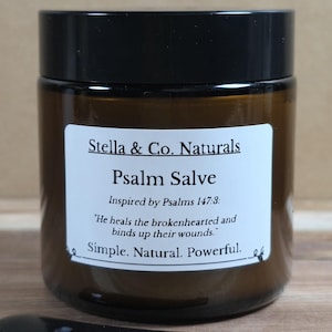 Psaume - Baume naturel avec suif, calendula et huiles essentielles | Baume pour la peau inspiré de la foi