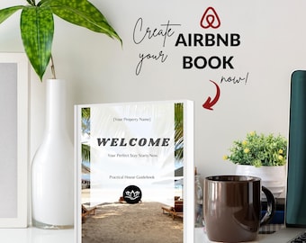Modello di guida del libro di benvenuto di Airbnb, libro informativo per gli ospiti modificabile da 52 pagine, host di case vacanze, libro degli ospiti VRBO, case vacanze sulla spiaggia