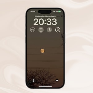 Full Moon Night Sky Lock Screen Saver - Moon Phase Phone Wallpaper | Minimalist Wallpaper