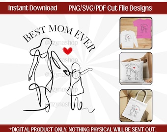 File adesivo festa della mamma / SVG / PNG / PDF / Immagine di alta qualità / Design a sublimazione / Cricut / Silhouette / File di taglio / Download digitale
