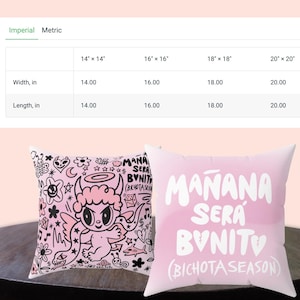 Karol G Pillow, Spun Polyester Square Pillow, Manana Sera Bonito, Angel Devil Bichota Season Karol G, Karol G Merch | Karol G Accessories