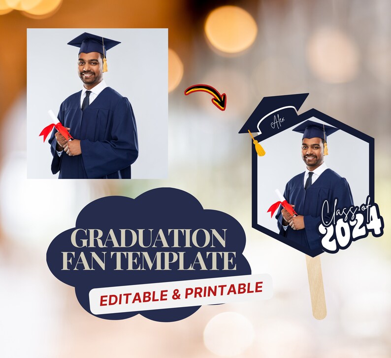 Graduation Fan Template | 2024 Graduate | High School Graduate | Middle ...
