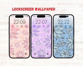 Fondo de pantalla de flores multicolores para iPhone con estética digital