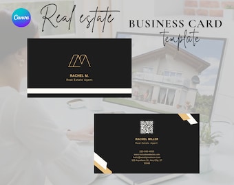 Real Estate QR Business Card - Modern Card Design | Corporate, DIY, Social Contact, Editable Template