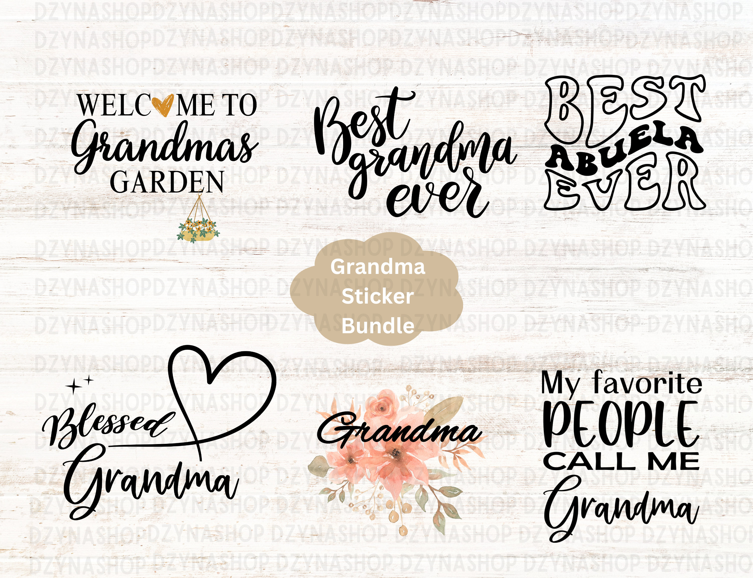 Grandma SVG, Blessed Grandma SVG, 6 Cut File Bundle, Cricut, Grandma