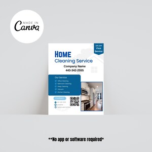 Flyer Kitchen Clean Cleaning Service Template Flyer for Business, QR Code Flyer, Bathroom ...