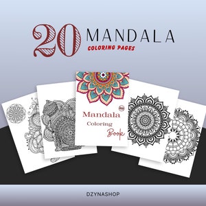 Mandala Coloring Page | Flowers | Animals | Any Ages | Instant Download | 20 pages