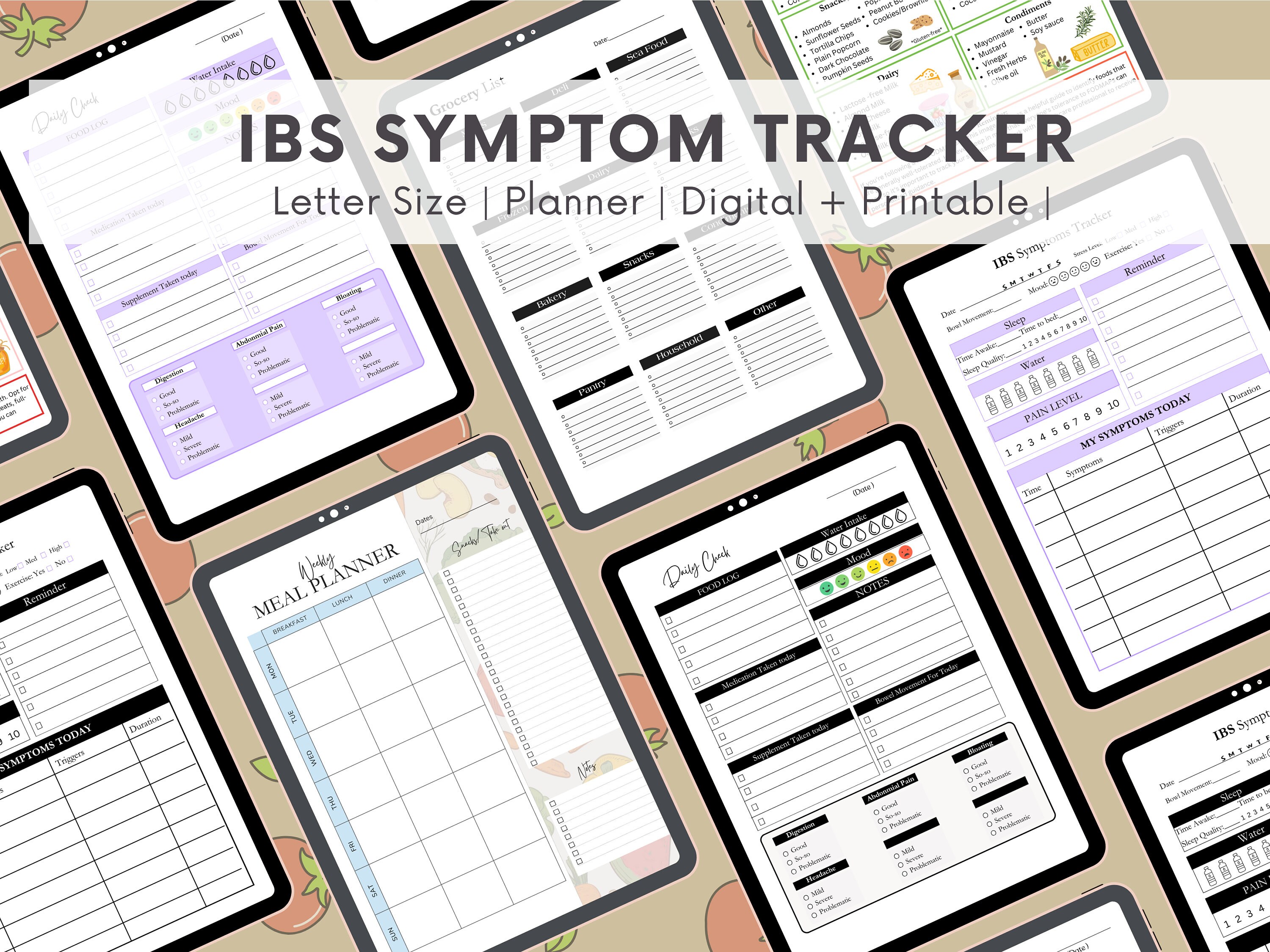 Fodmaps Guide, IBS Food List, IBS Inflammation, Symptoms Tracker, IBS ...