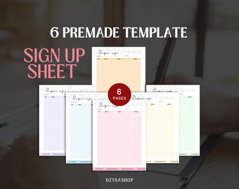 Modello foglio di iscrizione modificabile, Modello di iscrizione stampabile, Modulo di iscrizione, Foglio di iscrizione all'evento, Modello Canva, Iscrizione alla festa