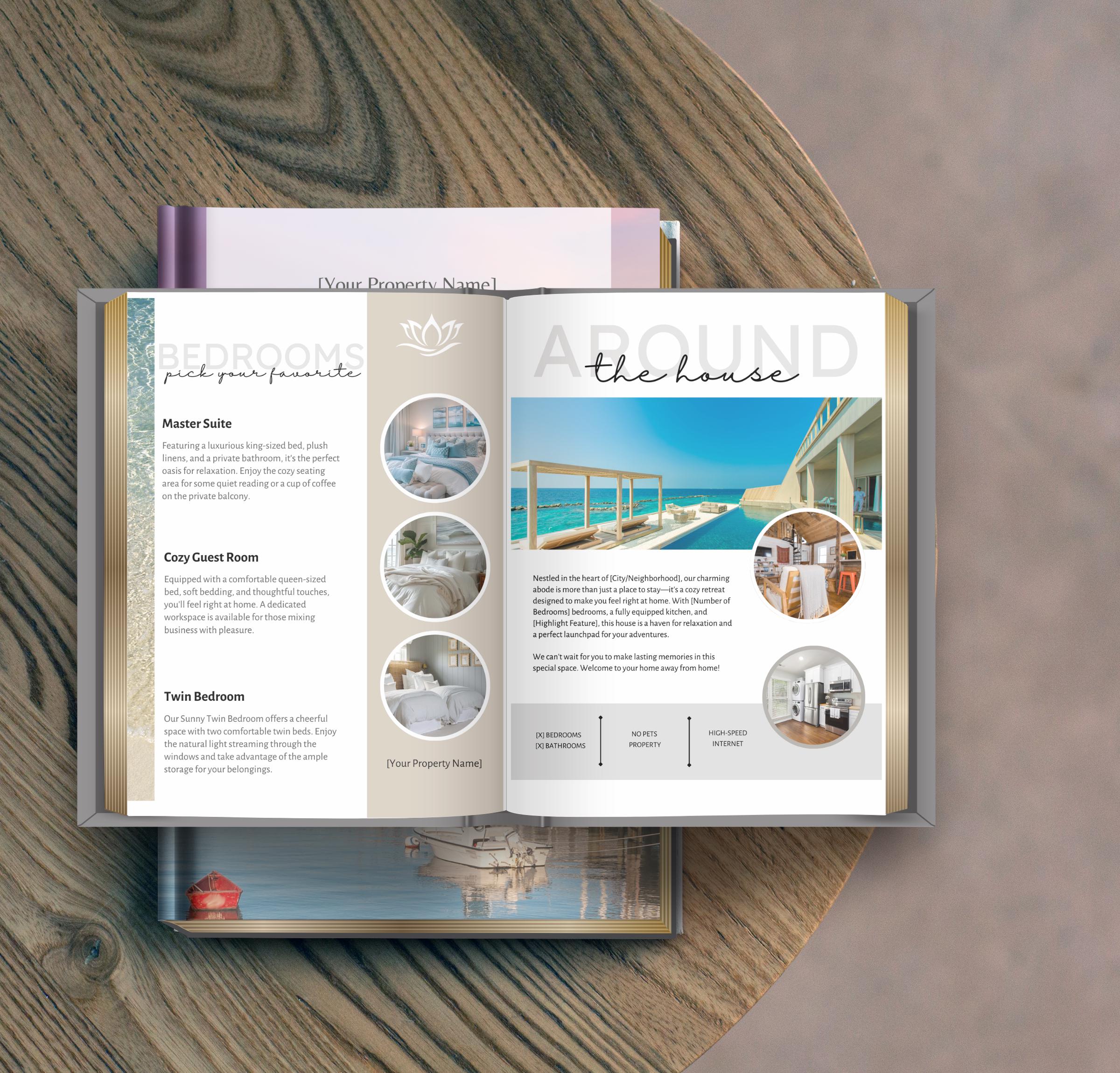Airbnb Welcome Book Guide Template, 52-page Editable Guest Information ...