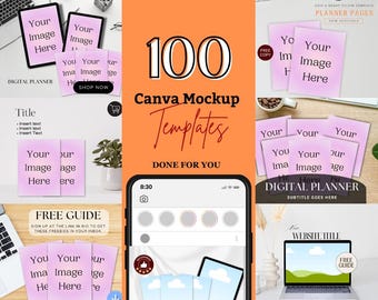 100 modelli di mockup per inserzioni su Etsy, modello per foto prodotto su Canva (download digitale)
