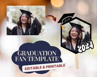 Modello ventaglio di laurea / Laureato 2024 / Diplomato di scuola superiore / Scuola media / Laureato / Laureato elementare / Laureato 2024 /