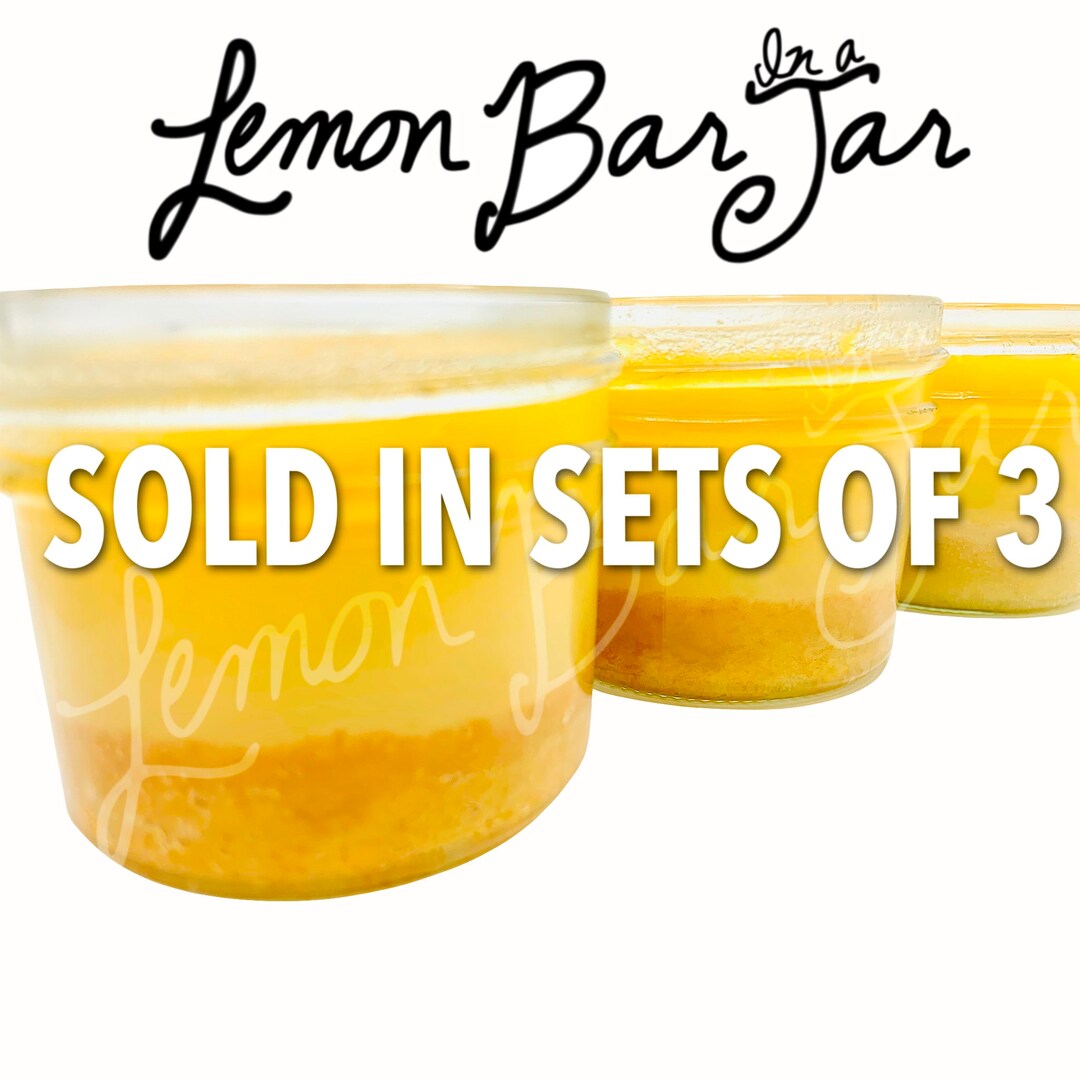 100 Organic Lemon Bars in a Jar SET OF 3 / Organic Lemon Bars / Lemon