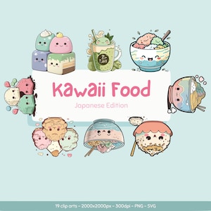 19 imágenes prediseñadas PNG y SVG de alta calidad: imágenes prediseñadas kawaii, imágenes prediseñadas lindas, comida kawaii, imágenes prediseñadas de acuarela, imágenes prediseñadas de alimentos, imágenes prediseñadas del planificador