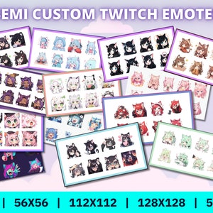 Semi Custom Twitch characters | Modifications for an existing listings | Cute Anime Girl / Boy - Twitch Commission, Twitch Emotes Custom