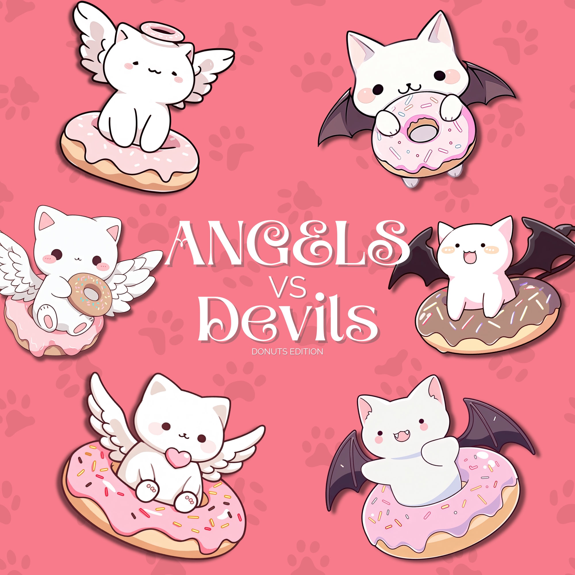 20 PNG SVG Kawaii Halloween Cat Clipart Bundle - clipart automne automne, clipart beignet dessert, emotes twitch, badges, autocollants