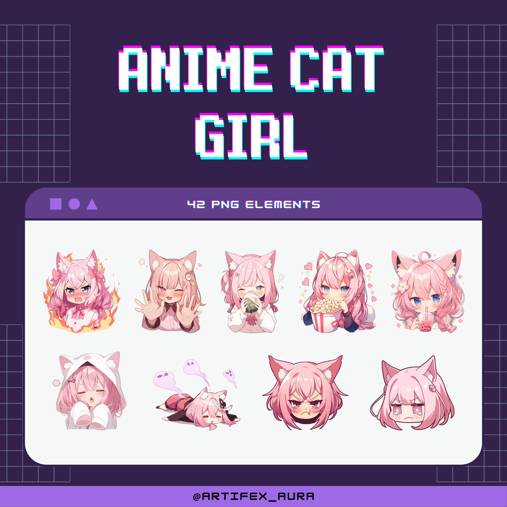 42 Twitch / Discord Emotes Twitch Emotes Girl Twitch Emotes Etsy