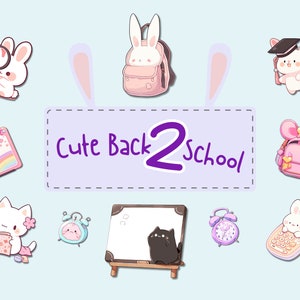 32 PNG SVG kawaii school supplies clipart - teacher clipart, kawaii school sticker, kawaii school clipart