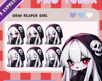 White Haired PNGTuber Girl - Anime, Chibi, Kawaii, Premade Twitch Stream Asset, PNGTuber Model, Vtuber, Streaming, OBS, Veadomini, Veadotube