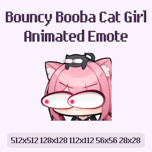 Cute Chibi Bouncy Booba Cat Girl Animated Emote - Twitch / Discord / YouTube / Animated Cat Girl Emote / Gif, Emoji, Meme, Funny
