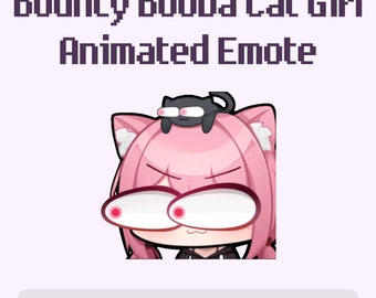 Cute Chibi Bouncy Booba Cat Girl Animated Emote - Twitch / Discord / YouTube / Animated Cat Girl Emote / Gif, Emoji, Meme, Funny