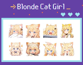 41 Twitch / Discord Emote girl blonde hair - twitch emotes girl, twitch emotes cat, twitch emotes pack, twitch emotes anime