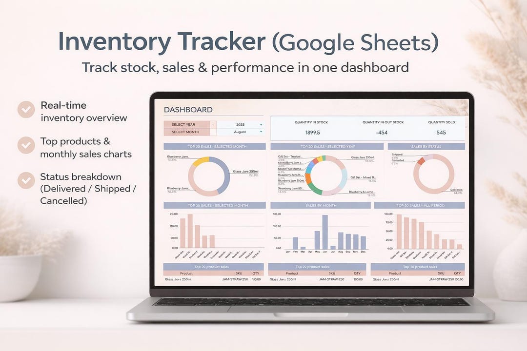 Inventory Tracker Template for Google Sheets and Excel | Stock ...
