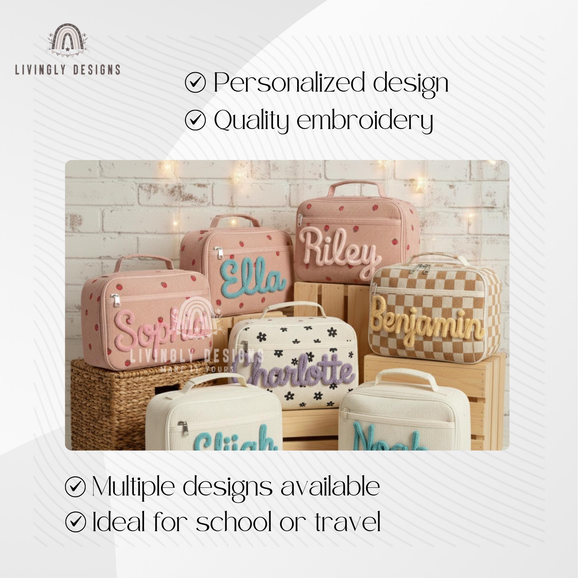 Personalized Corduroy Kids Lunch Box: Insulated Custom Name Bag - Etsy