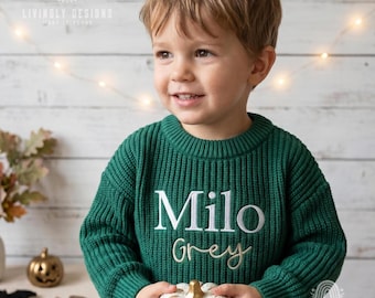 Custom Embroidered Name Baby Sweater: Personalized Soft Toddler and Kids Pullover