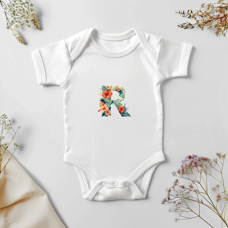 Tropical Letter R Transparent Letter Graphic Printable Art, Aesthetic ...