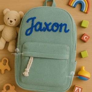 Sac à dos avec prénom personnalisé pour tout-petit | Cartable pour enfants | Brodé à la main | Souvenir personnalisé | Sac à dos pour jardin d'enfants d'âge préscolaire