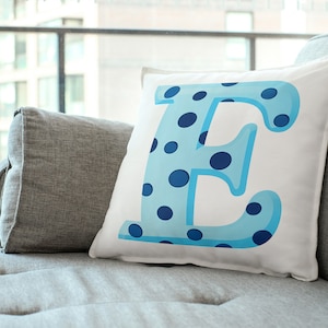 Blue Polka Dot Letter E Graphic Transparent Letter Graphic Printable ...