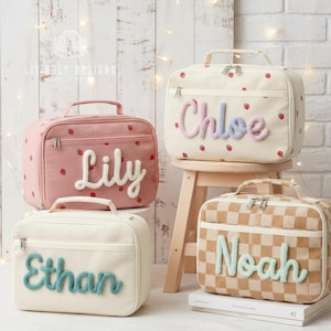Personalized Corduroy Kids Lunch Box: Insulated Custom Name Bag