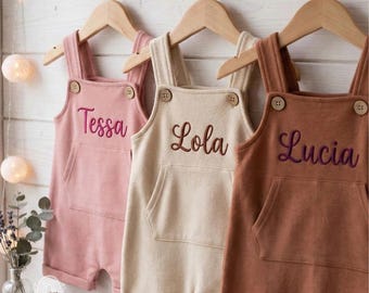 Baby Strampler Overalls personalisiert: Benutzerdefinierte Name gestickt Kleinkind Outfit Andenken