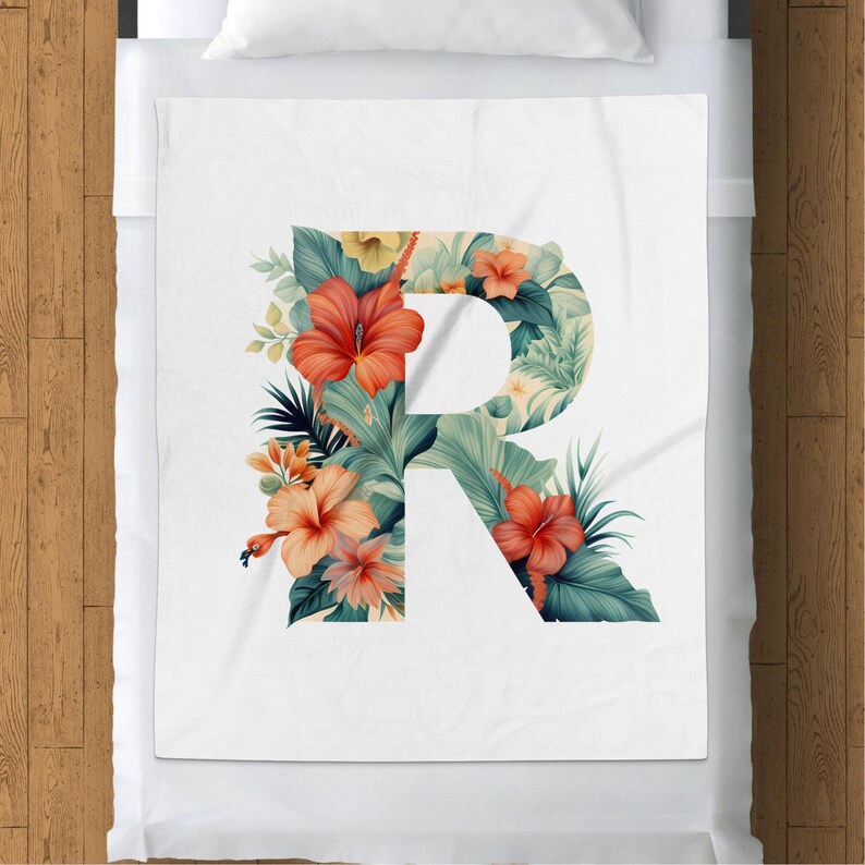 Tropical Letter R Transparent Letter Graphic Printable Art, Aesthetic ...