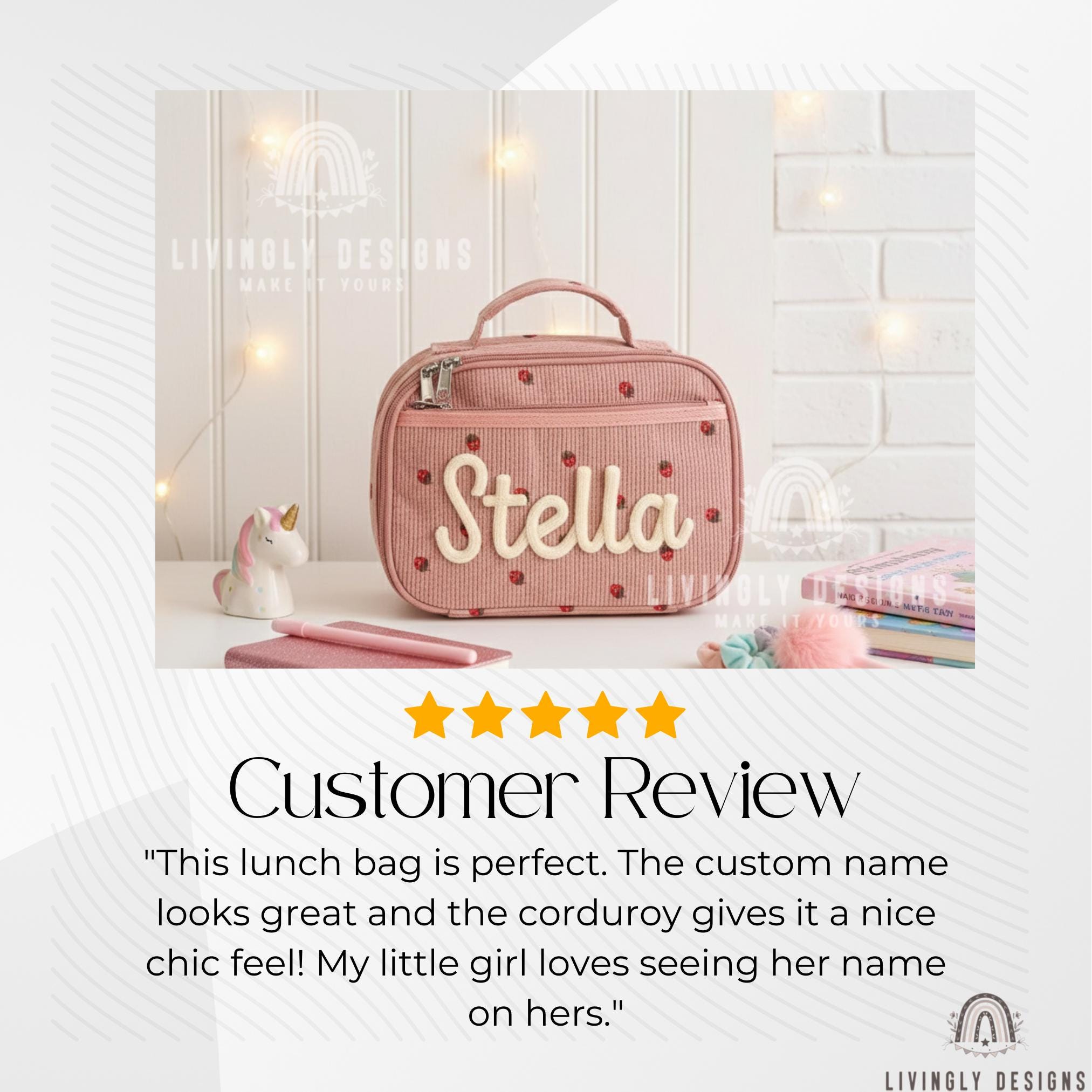 Personalized Corduroy Kids Lunch Box: Insulated Custom Name Bag - Etsy