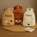 Personalized Animal Backpack: Embroidered Corduroy Toddler Bag