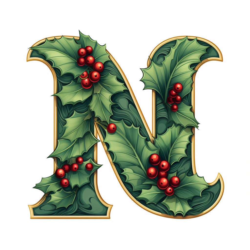 christmas-holly-letter-n-transparent-letter-graphic-printable-art-aesthetic-letter-digital-download-alphabet-graphic-etsy