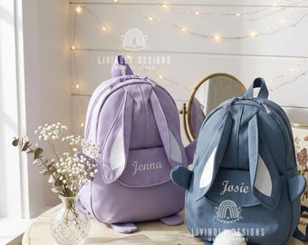 Personalized Bunny Adventure Backpack: With Name Custom Animal Bag